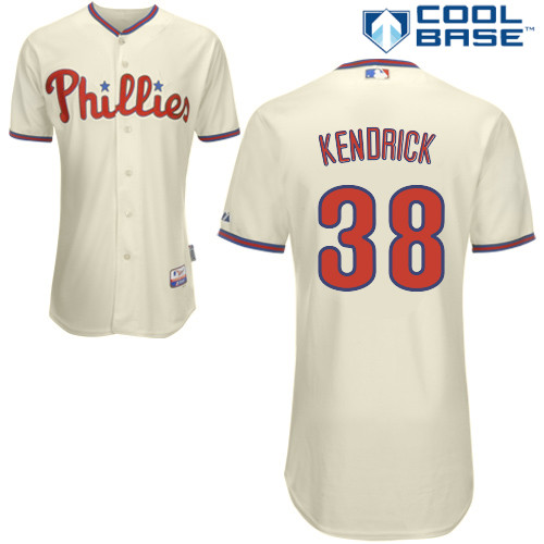Kyle Kendrick #38 Youth Baseball Jersey-Philadelphia Phillies Authentic Alternate White Cool Base Home MLB Jersey
